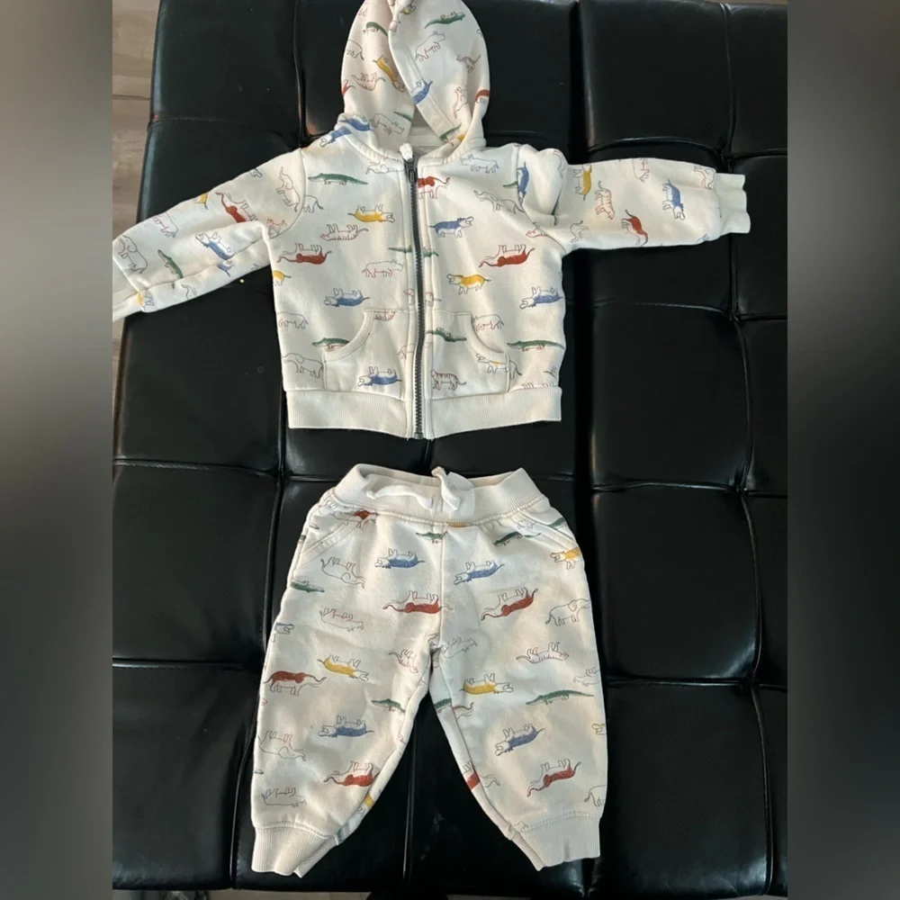 Kids Dinosaur Print Active Sweatsuit Set